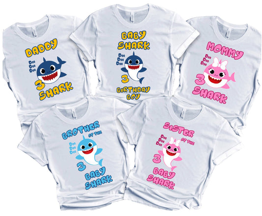 Shark Birthday Boy Girl Baby Shirt Family Matching Custom T-shirts Doodoodoo
