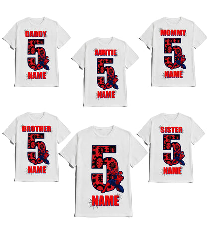 Birthday Shirt Spider Boy Family Matching Tees Superhero Shirts Super-hero