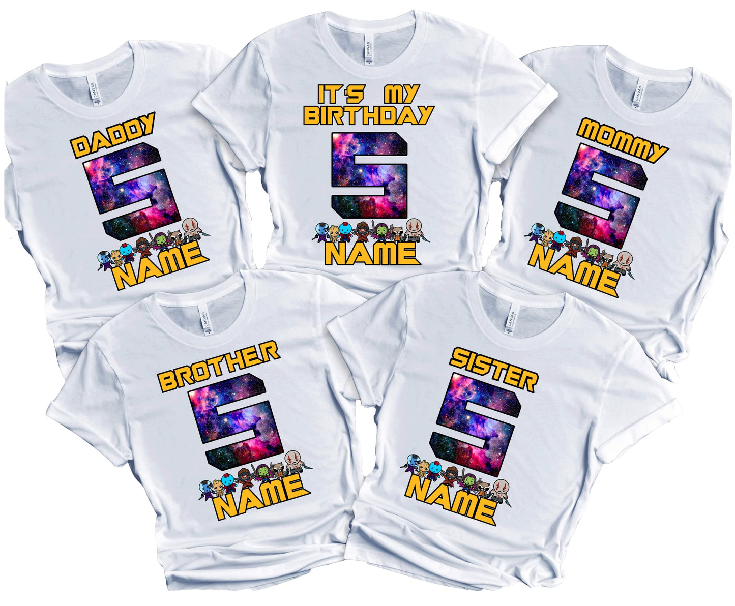 Guardians Birthday Shirt Galaxy Family Matching Super-Hero T-shirts Birthday Boy Shirt Custom Super Hero Tees Kids Party